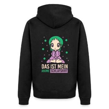 Das Ist mein Anime - Unisex Premium Bio Zip Hoodie - Schwarz - Hinten - Nico (187cm)