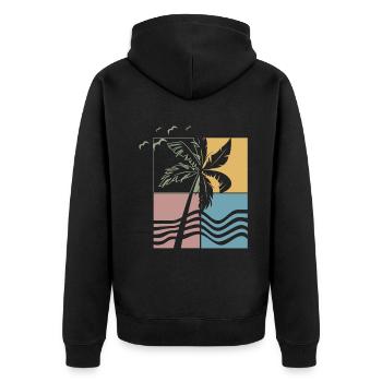 Surf Style - Surfing Sport - Unisex Premium Bio Zip Hoodie - Schwarz - Hinten - Nico (187cm)
