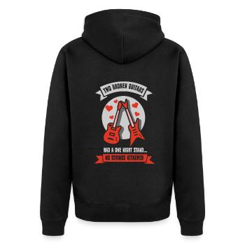 Two broken guitars had a one night stand - Unisex Premium Bio Zip Hoodie - Schwarz - Hinten - Nico (187cm)