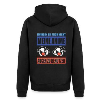 meine Anime Augen zu benutzen - Unisex Premium Bio Zip Hoodie - Schwarz - Hinten - Nico (187cm)
