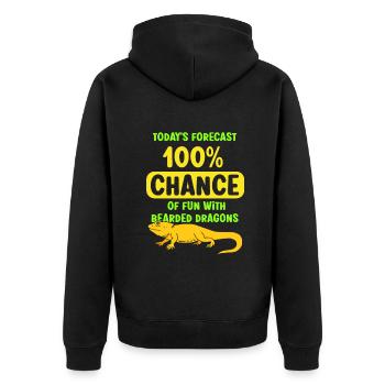 chance of fun with Bearded Dragons - Unisex Premium Bio Zip Hoodie - Schwarz - Hinten - Nico (187cm)