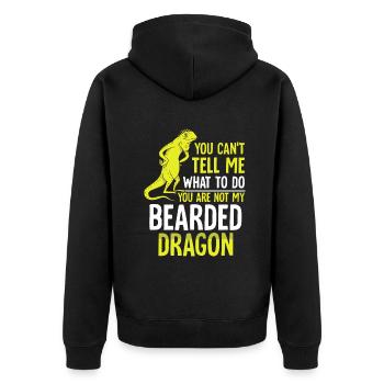 do you are not my Bearded Dragon - Unisex Premium Bio Zip Hoodie - Schwarz - Hinten - Nico (187cm)