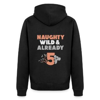 5 Jahre Geburtstag Junge Mädchen Koala - Unisex Premium Bio Zip Hoodie - Schwarz - Hinten - Nico (187cm)