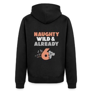 6 Jahre Geburtstag Junge Mädchen Koala - Unisex Premium Bio Zip Hoodie - Schwarz - Hinten - Nico (187cm)