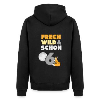 6 Jahre Geburtstag Junge Mädchen Fuchs - Unisex Premium Bio Zip Hoodie - Schwarz - Hinten - Nico (187cm)