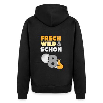 8 Jahre Geburtstag Junge Mädchen Fuchs - Unisex Premium Bio Zip Hoodie - Schwarz - Hinten - Nico (187cm)