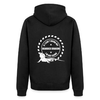 if I can’t bring my Bearded Dragon I’m not going - Unisex Premium Bio Zip Hoodie - Schwarz - Hinten - Nico (187cm)