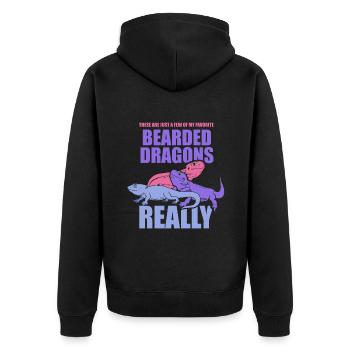 A few of my favorite Bearded Dragons - Unisex Premium Bio Zip Hoodie - Schwarz - Hinten - Nico (187cm)