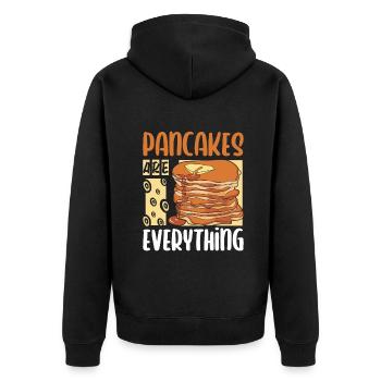Pancakes are everything - Unisex Premium Bio Zip Hoodie - Schwarz - Hinten - Nico (187cm)