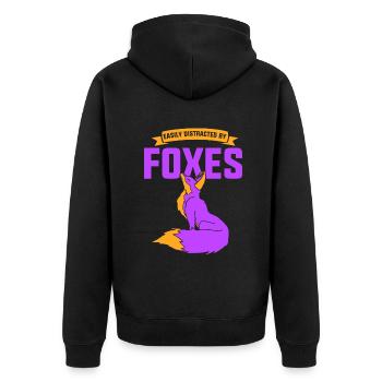 in a movie as long as the fox lives - Unisex Premium Bio Zip Hoodie - Schwarz - Hinten - Nico (187cm)