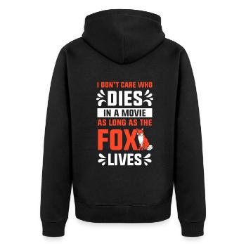 Easily Distracted By foxes - Unisex Premium Bio Zip Hoodie - Schwarz - Hinten - Nico (187cm)