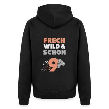 9 Jahre Geburtstag Junge Mädchen Koala - Unisex Premium Bio Zip Hoodie - Schwarz - Hinten - Nico (187cm)