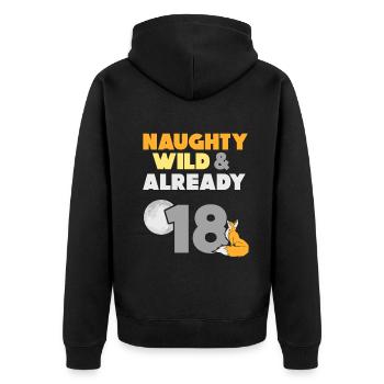 18 Jahre Geburtstag Fuchs - Unisex Premium Bio Zip Hoodie - Schwarz - Hinten - Nico (187cm)
