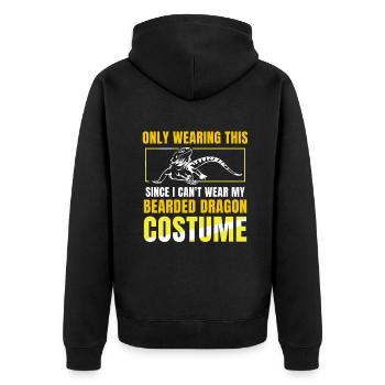 since i can't wear my Bearded Dragon costume - Unisex Premium Bio Zip Hoodie - Schwarz - Hinten - Nico (187cm)