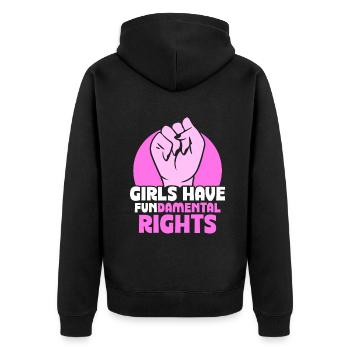 Girls have fundamental rights - Unisex Premium Bio Zip Hoodie - Schwarz - Hinten - Nico (187cm)