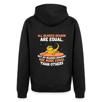 my Bearded Dragons are more equal than others - Unisex Premium Bio Zip Hoodie - Schwarz - Hinten - Nico (187cm)