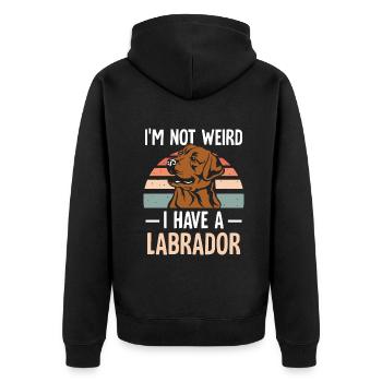 Labrador - Unisex Premium Bio Zip Hoodie - Schwarz - Hinten - Nico (187cm)