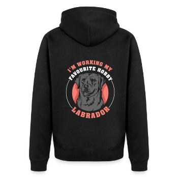 Labrador - Unisex Premium Bio Zip Hoodie - Schwarz - Hinten - Nico (187cm)