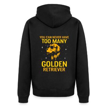 Golden Retriever - Unisex Premium Bio Zip Hoodie - Schwarz - Hinten - Nico (187cm)