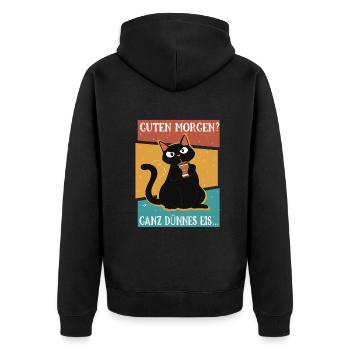 Guten Morgen - Ganz dünnes Eis Kaffee Spruch Lusti - Veste à capuche bio Premium Unisexe - noir - Dos - Nico (187cm)