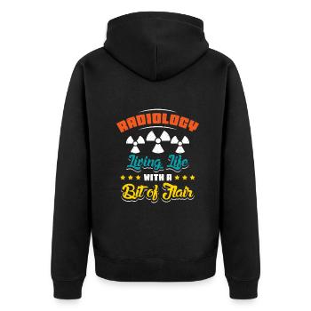 Radiology living life with a bit of flair - Unisex Premium Bio Zip Hoodie - Schwarz - Hinten - Nico (187cm)