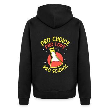 Pro choice pro love pro science - Unisex Premium Bio Zip Hoodie - Schwarz - Hinten - Nico (187cm)
