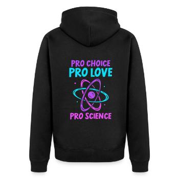 Pro choice pro love pro science - Unisex Premium Bio Zip Hoodie - Schwarz - Hinten - Nico (187cm)