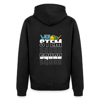 STEM Squad - Unisex Premium Bio Zip Hoodie - Schwarz - Hinten - Nico (187cm)