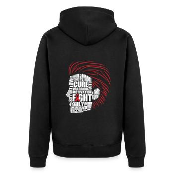 Men Head - Unisex Premium Bio Zip Hoodie - Schwarz - Hinten - Nico (187cm)
