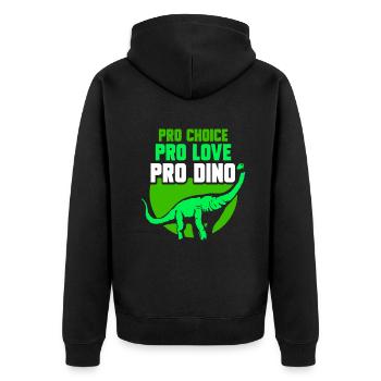 Pro choice pro love pro dino - Unisex Premium Bio Zip Hoodie - Schwarz - Hinten - Nico (187cm)