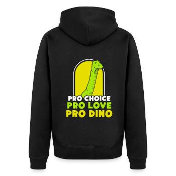 Pro choice pro love pro dino - Unisex Premium Bio Zip Hoodie - Schwarz - Hinten - Nico (187cm)