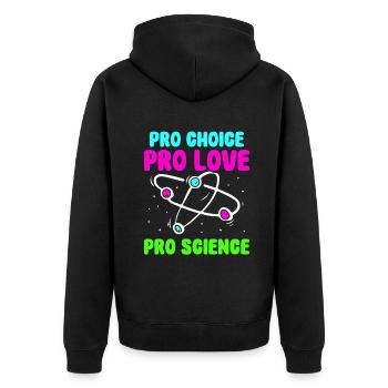 Pro choice pro love pro science - Unisex Premium Bio Zip Hoodie - Schwarz - Hinten - Nico (187cm)