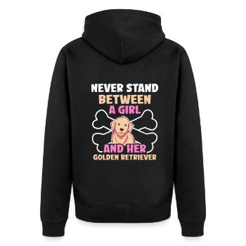 A Girl And Her Golden retriever - Unisex Premium Bio Zip Hoodie - Schwarz - Hinten - Nico (187cm)