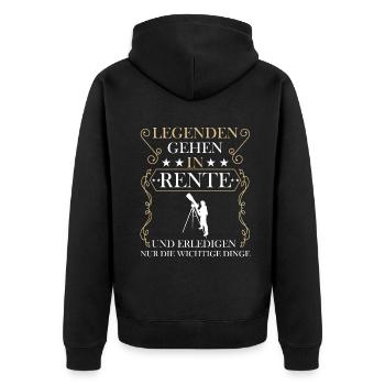 Rentner Rente Rentenbeginn Astronomie Weltall - Unisex Premium Bio Zip Hoodie - Schwarz - Hinten - Nico (187cm)