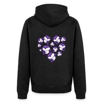 Herz Wels - Unisex Premium Bio Zip Hoodie - Schwarz - Hinten - Nico (187cm)