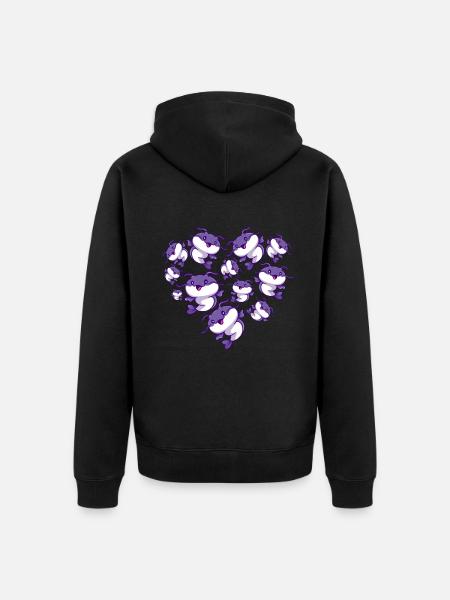 Herz Wels - Unisex Premium Bio Zip Hoodie - Schwarz