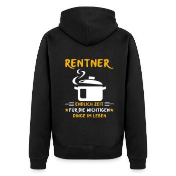 Rentner Rente Rentenbeginn Kochen Koch - Unisex Premium Bio Zip Hoodie - Schwarz - Hinten - Nico (187cm)