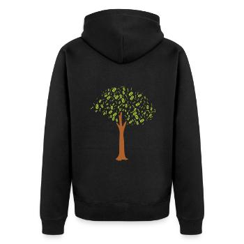 Binary Tree Admin Hacker Coder Programmierer - Unisex Premium Bio Zip Hoodie - Schwarz - Hinten - Nico (187cm)