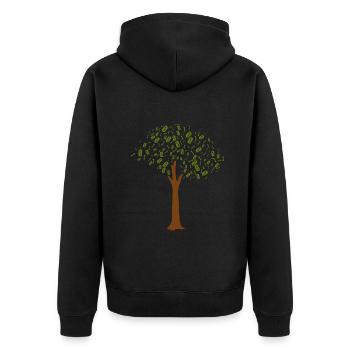Binary Tree Admin Hacker Coder Programmierer - Unisex Premium Bio Zip Hoodie - Schwarz - Hinten - Nico (187cm)