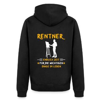 Rentner Rente Rentenbeginn Bilder malen Malerei - Unisex Premium Bio Zip Hoodie - Schwarz - Hinten - Nico (187cm)