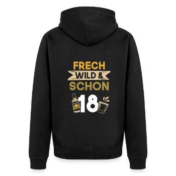 18 Jahre Geburtstag Whiskey - Unisex Premium Bio Zip Hoodie - Schwarz - Hinten - Nico (187cm)
