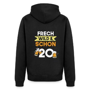 Geschenk 20 Jahre Geburtstag Bier Biertrinker - Unisex Premium Bio Zip Hoodie - Schwarz - Hinten - Nico (187cm)