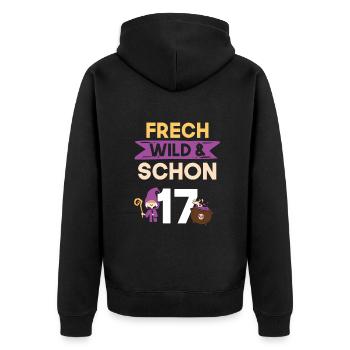 17 Jahre Geburtstag Halloween Hexe - Unisex Premium Bio Zip Hoodie - Schwarz - Hinten - Nico (187cm)