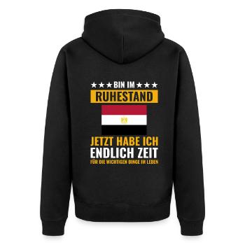 Rentner Rente Rentenbeginn Ägypten - Unisex Premium Bio Zip Hoodie - Schwarz - Hinten - Nico (187cm)