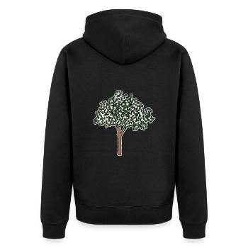 Binary Tree Admin Hacker Coder Programmierer - Unisex Premium Bio Zip Hoodie - Schwarz - Hinten - Nico (187cm)