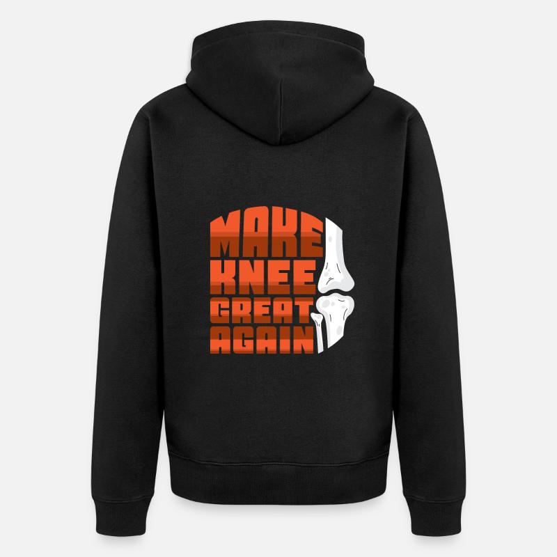Make Knee Great Again - Unisex Premium Bio Zip Hoodie - Schwarz