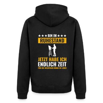 Rentner Rente Rentenbeginn Bilder malen Malerei - Unisex Premium Bio Zip Hoodie - Schwarz - Hinten - Nico (187cm)
