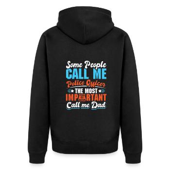 Polizei Polizist Polizeibeamte - Unisex Premium Bio Zip Hoodie - Schwarz - Hinten - Nico (187cm)