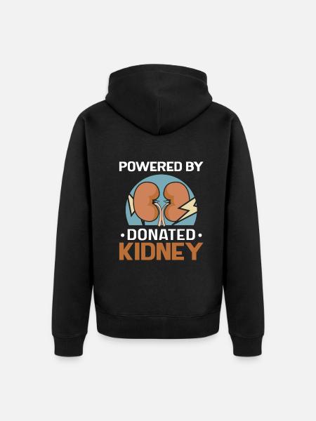 powered by donated Kidney - Unisex Premium Bio Zip Hoodie - Schwarz