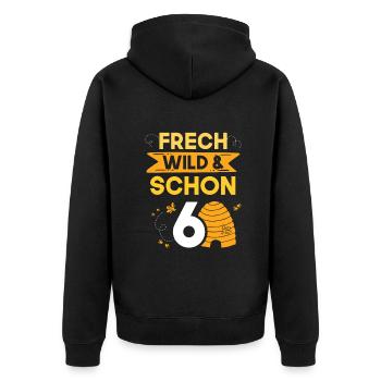 6 Jahre Geburtstag Junge Mädchen Imker Biene - Unisex Premium Bio Zip Hoodie - Schwarz - Hinten - Nico (187cm)